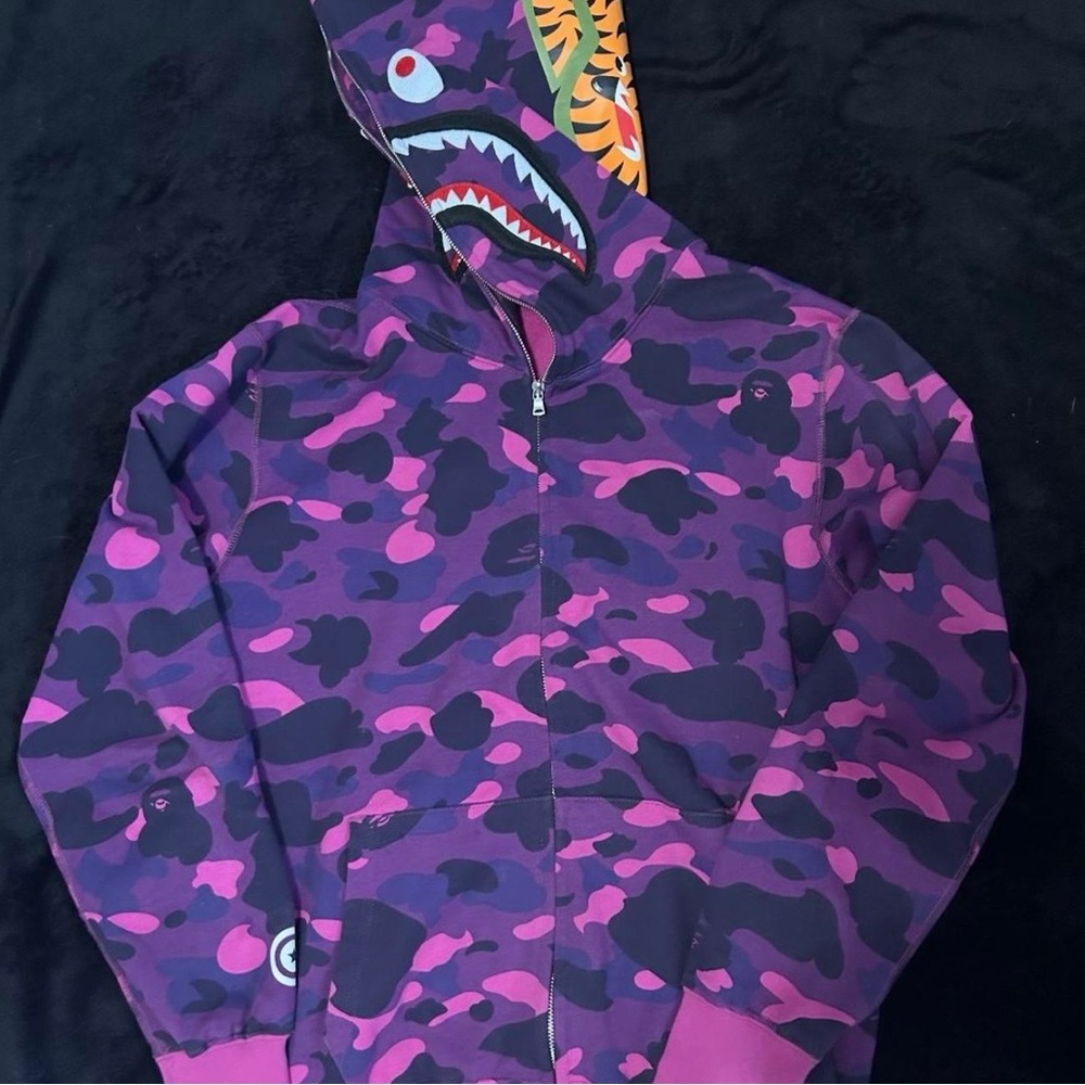 Purple bape hoodie size medium